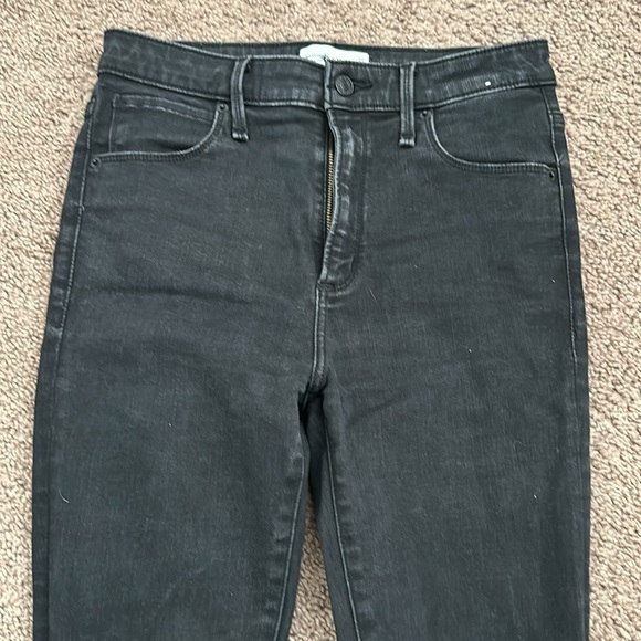 Abercrombie and Fitch Black Distressed High Rise Super Skinny Ankle Jeans Size 4 - Picture 3 of 11